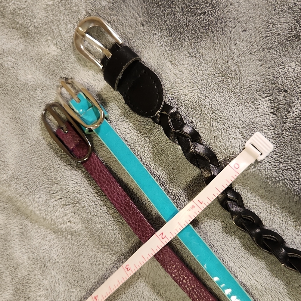 Set of 3 skinny belts